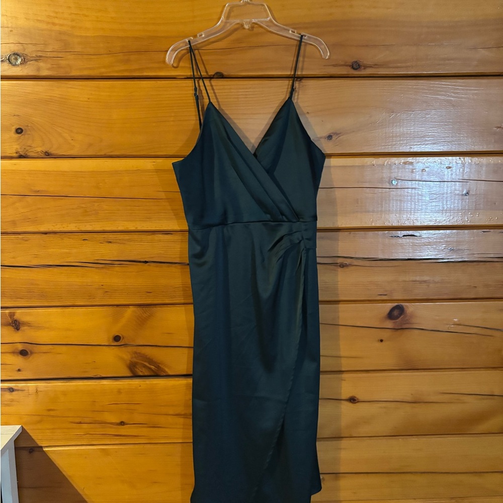 Lulu's teal Wrap Midi Dress